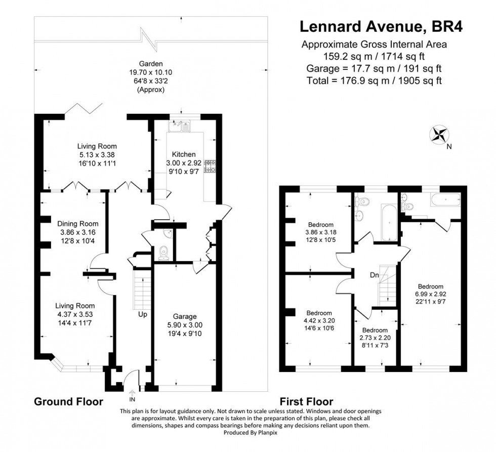 Floorplan for Lennard Avenue, West Wickham