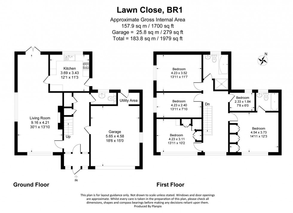 Floorplan for Lawn Close, Bromley