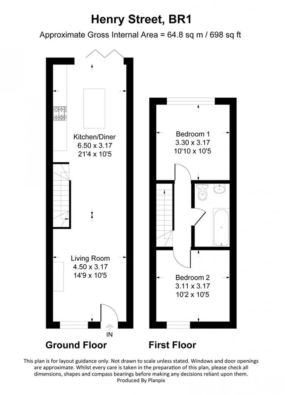 Floorplan for Henry Street, Bromley