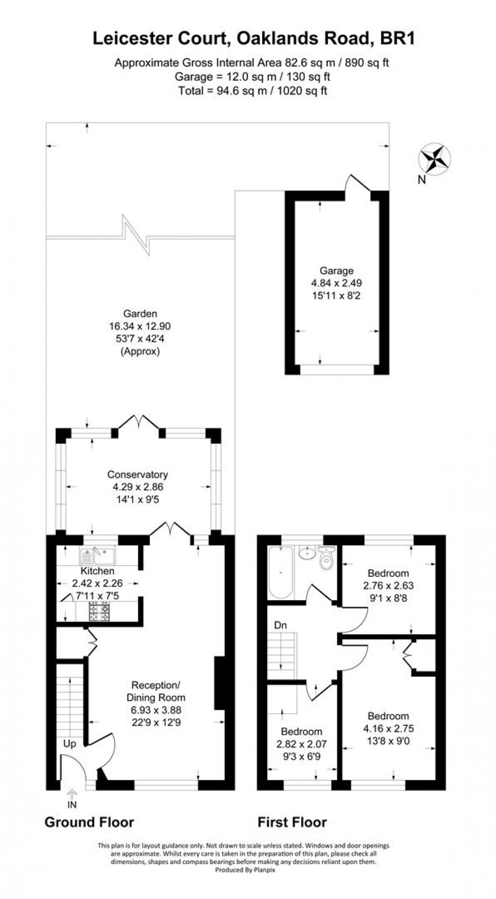 Floorplan for Oaklands Road, Bromley