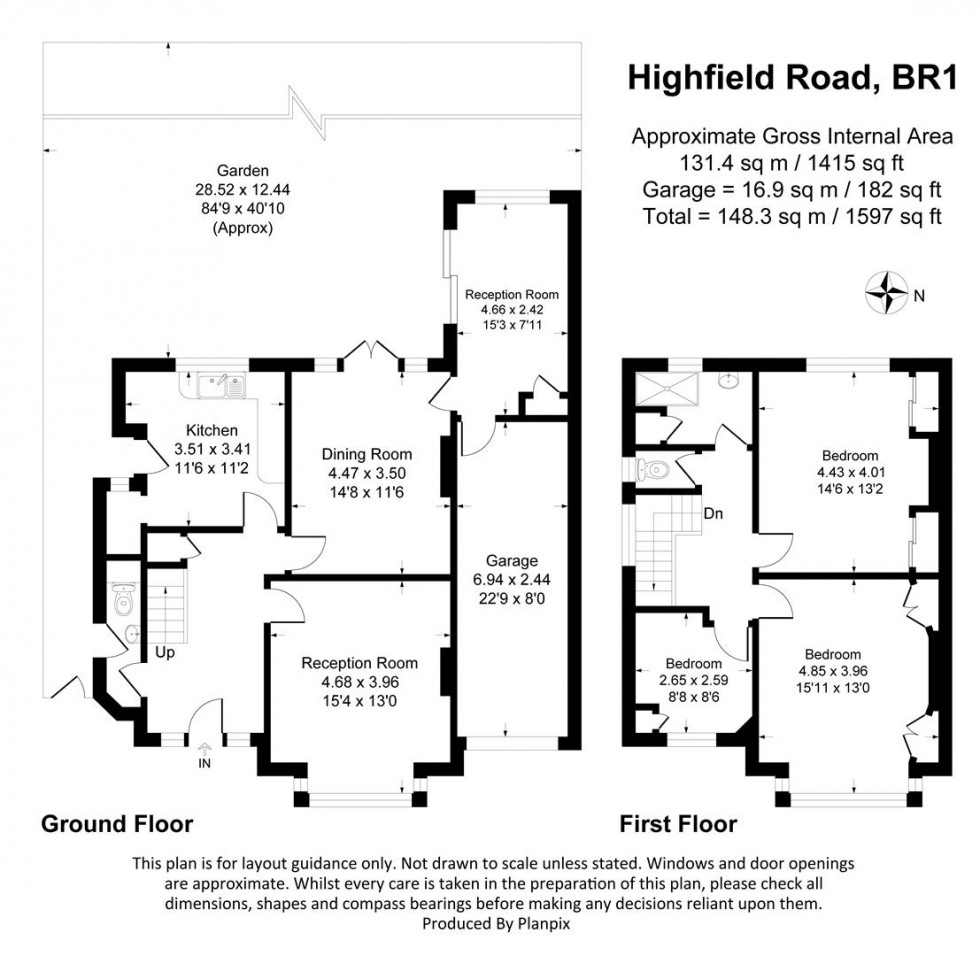 Floorplan for Highfield Road, Bickley