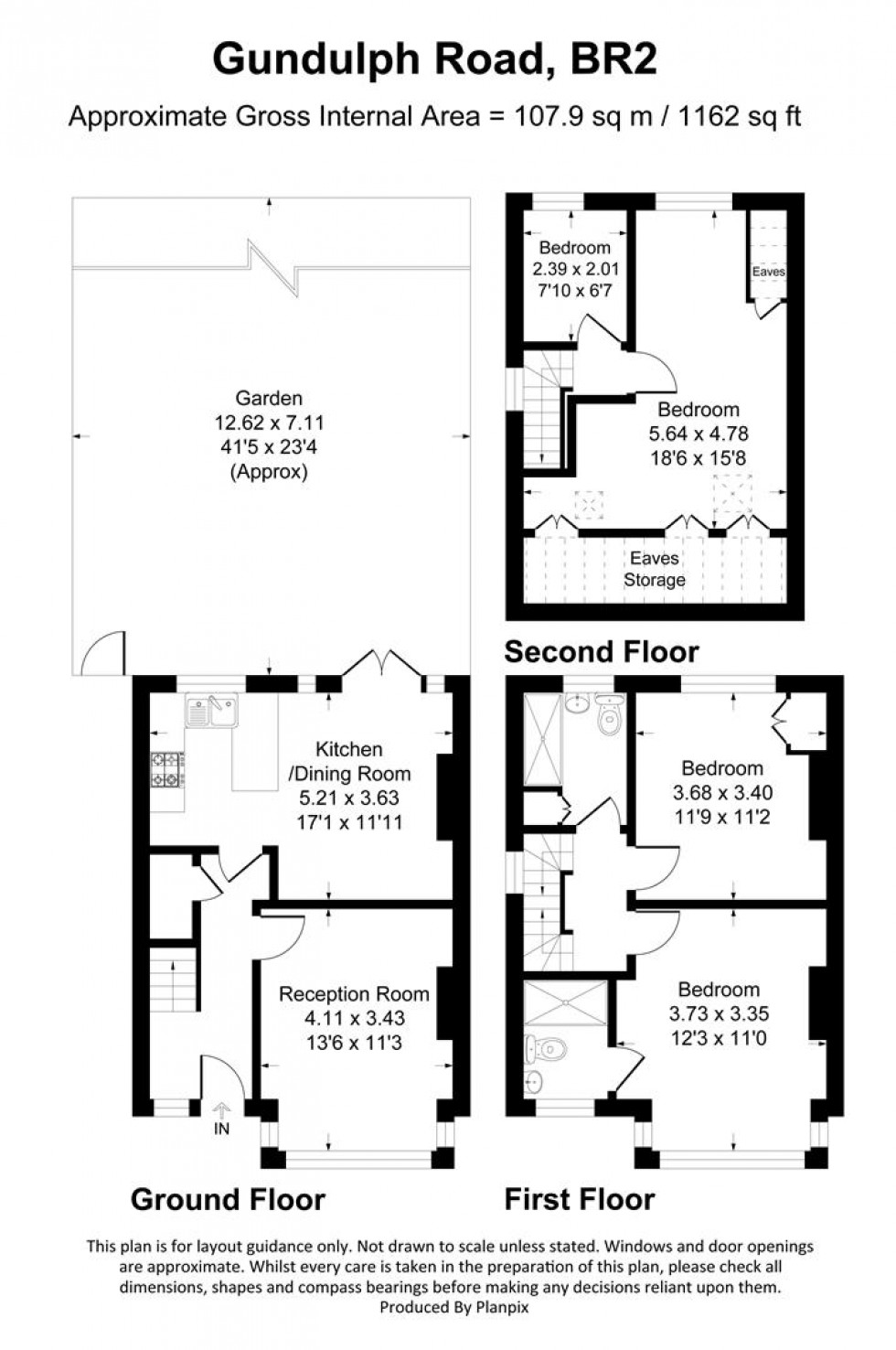 Floorplan for Gundulph Road, Bromley
