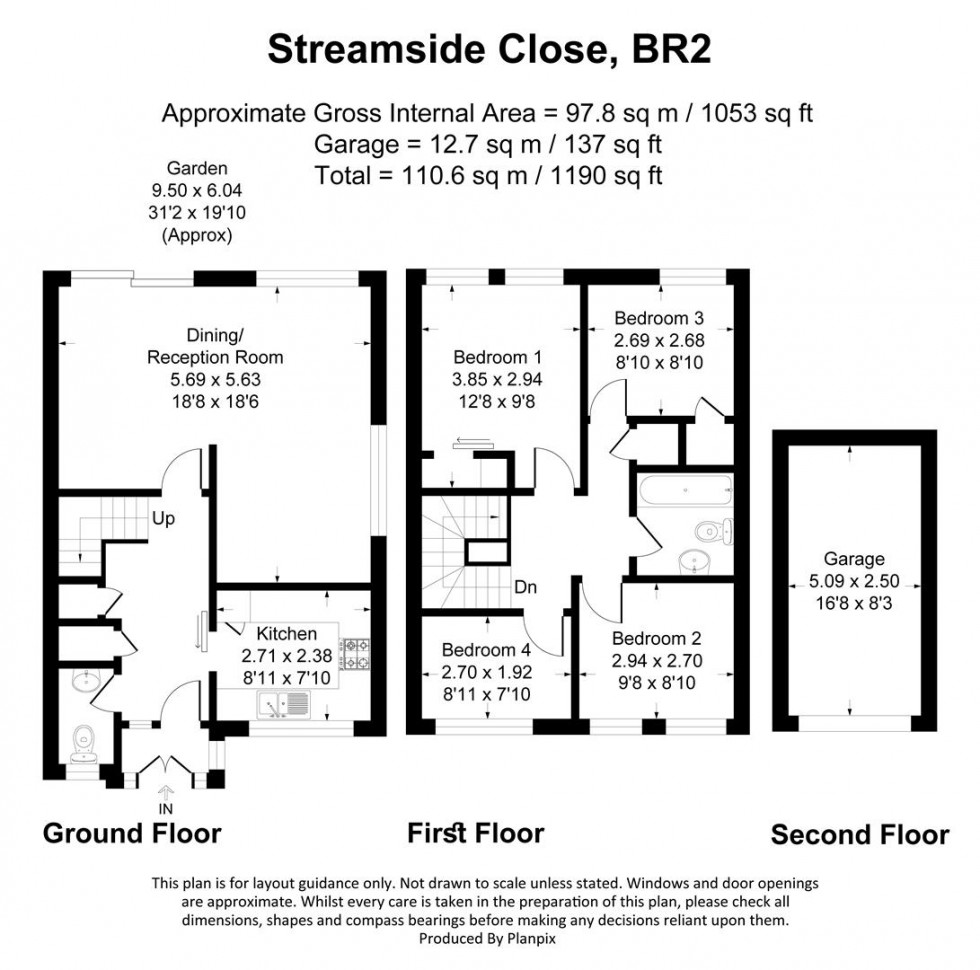 Floorplan for Streamside Close, Bromley