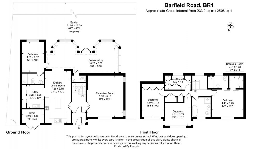 Floorplan for Barfield Road, Bickley