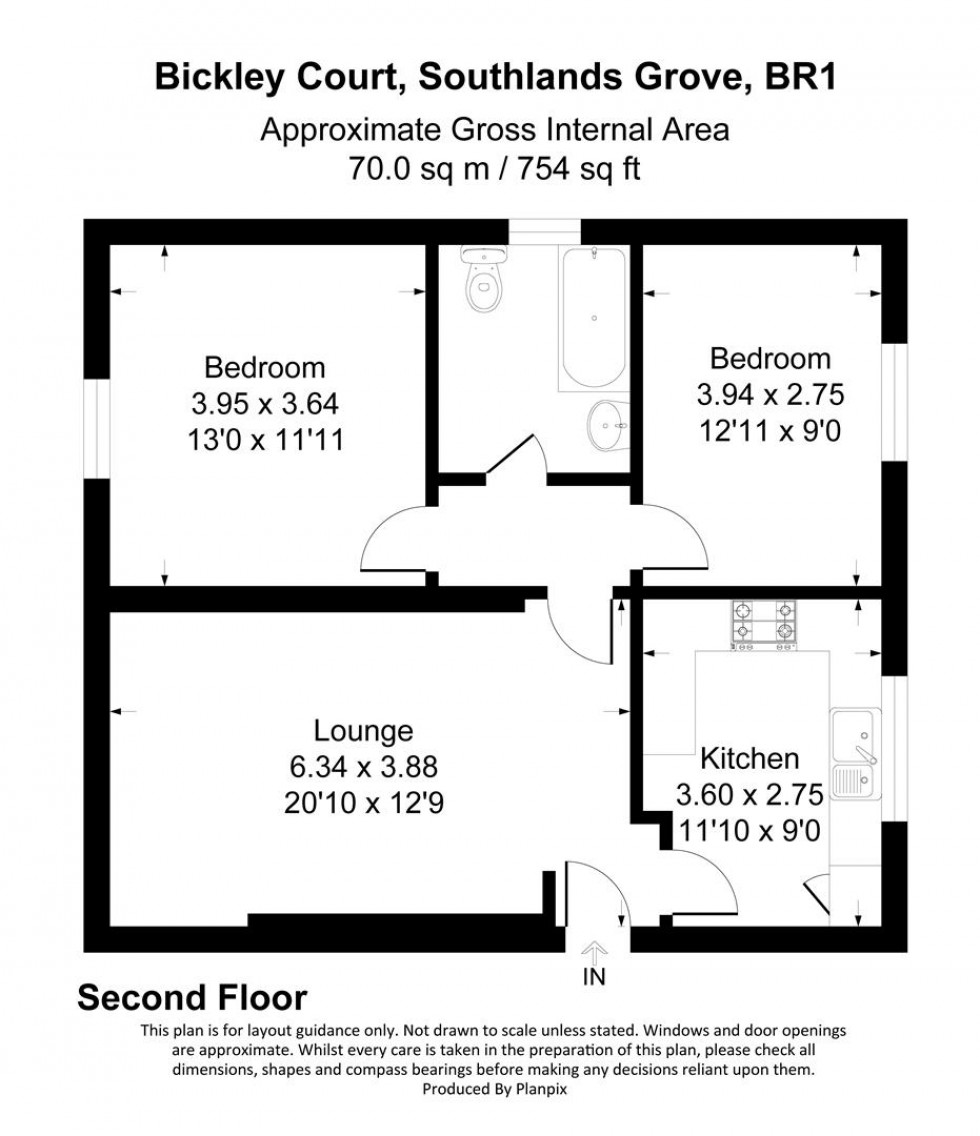 Floorplan for Southlands Grove, Bromley