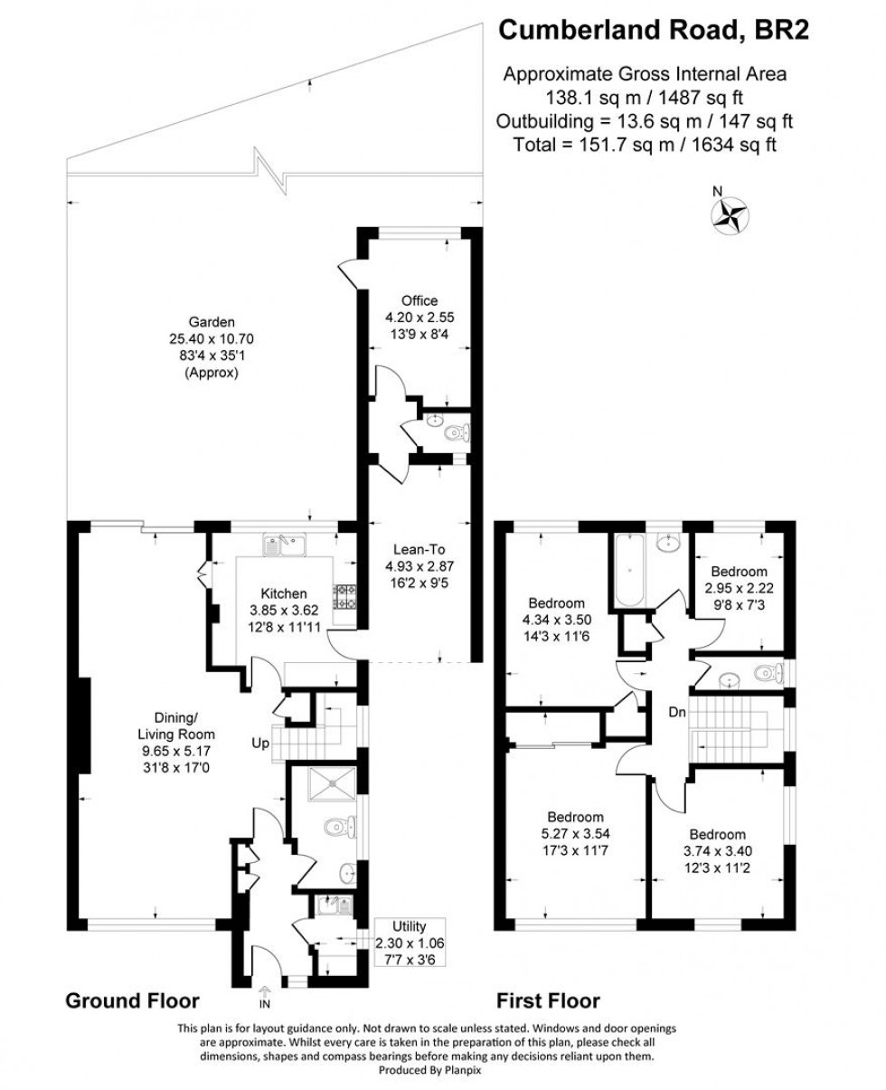 Floorplan for Cumberland Road, Bromley