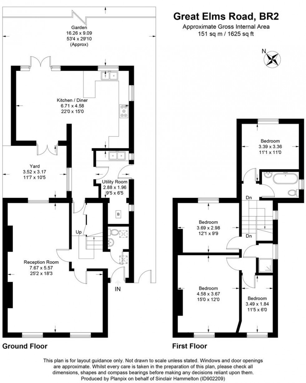 Floorplan for Great Elms Road, Bromley