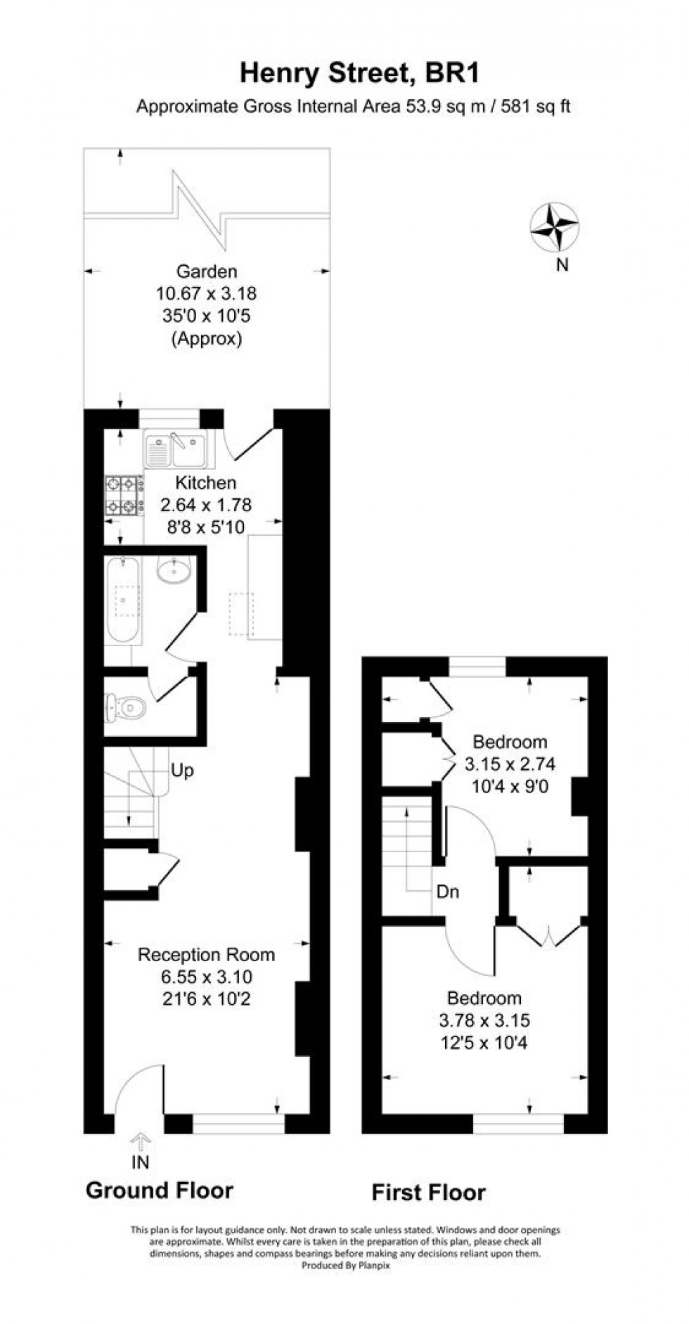 Floorplan for Henry Street, Bromley