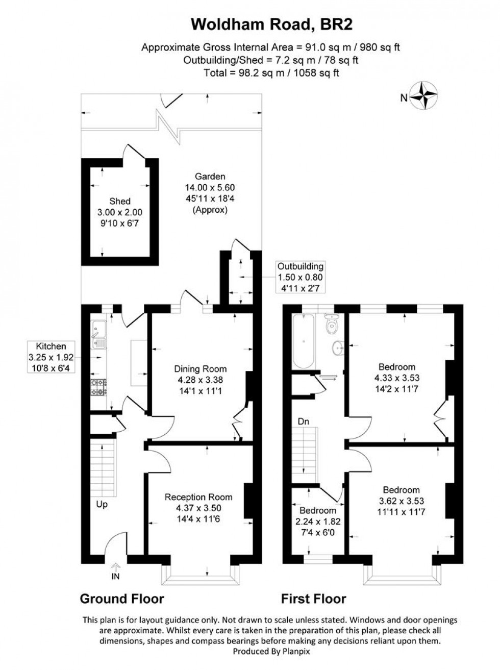 Floorplan for Woldham Road, Bromley