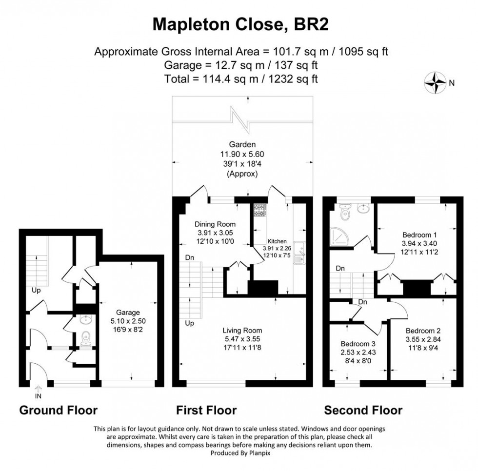 Floorplan for Mapleton Close, Bromley