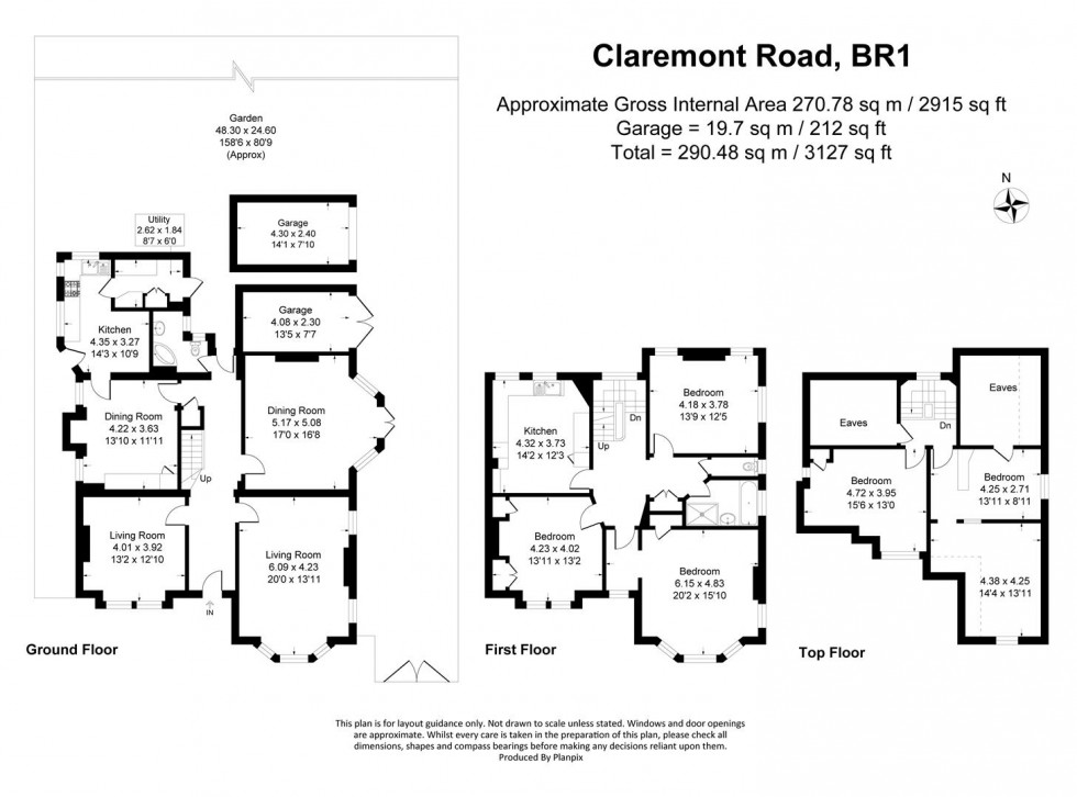 Floorplan for Claremont Road, Bickley