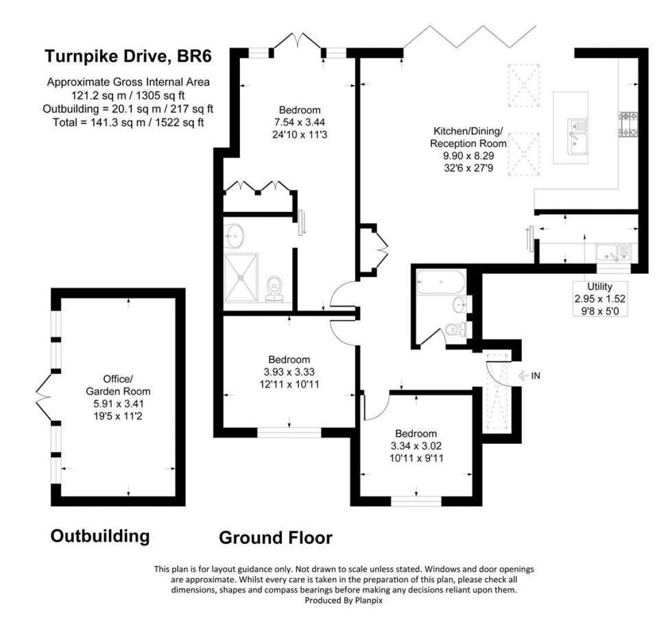 Floorplan for Turnpike Drive, Orpington, Kent