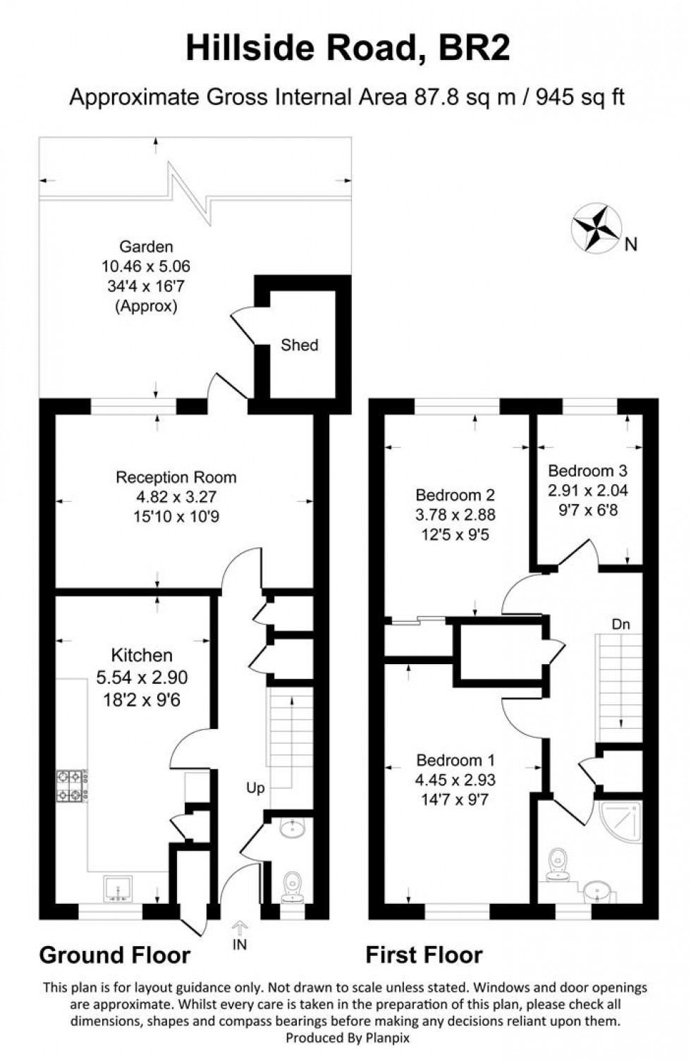 Floorplan for Hillside Road, Bromley