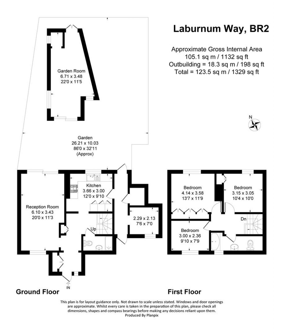 Floorplan for Laburnum Way, Bromley