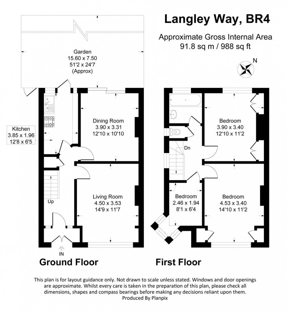 Floorplan for Langley Way, West Wickham