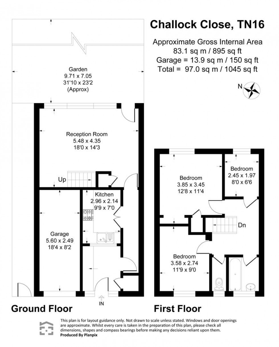 Floorplan for Challock Close, Biggin Hill, Westerham