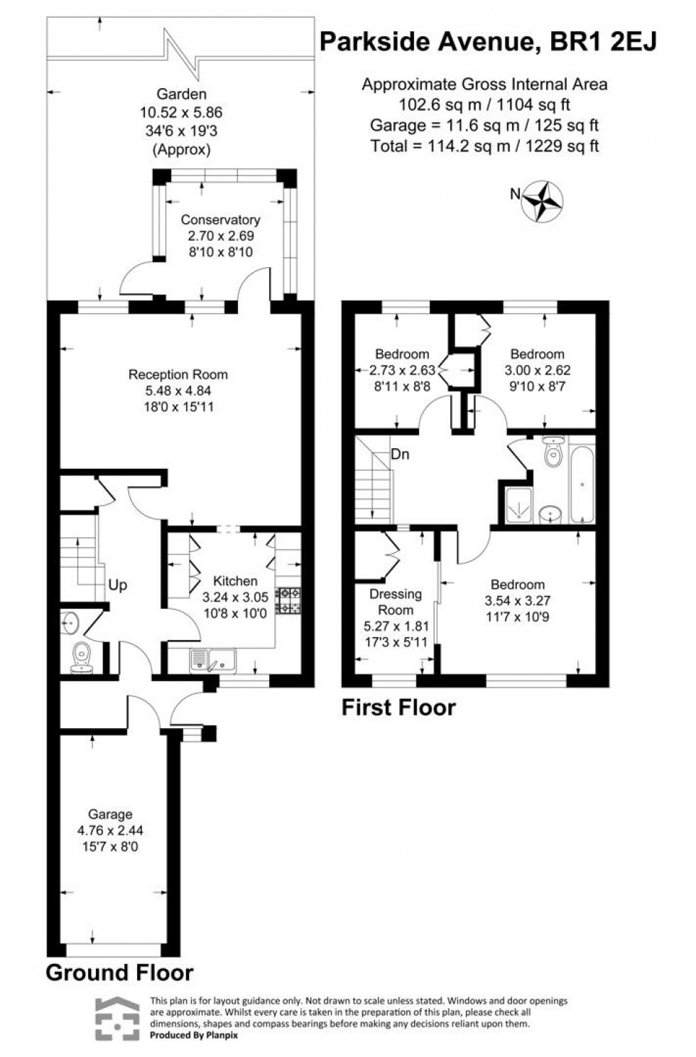 Floorplan for Parkside Avenue, Bickley