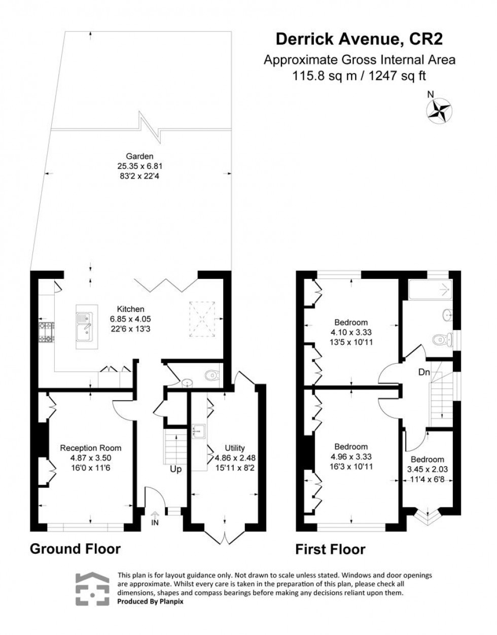 Floorplan for Derrick Avenue, South Croydon