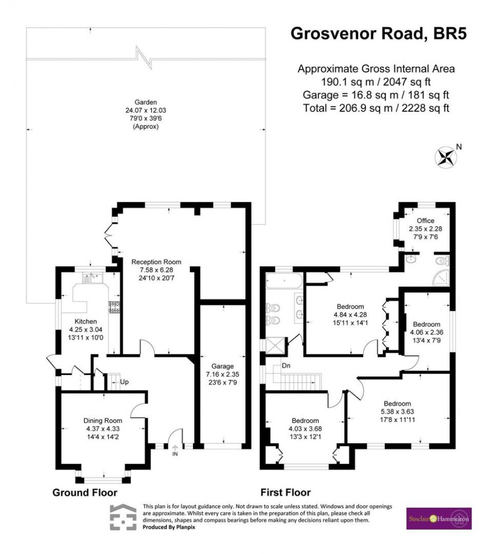 Floorplan for Grosvenor Road, Petts Wood, Orpington