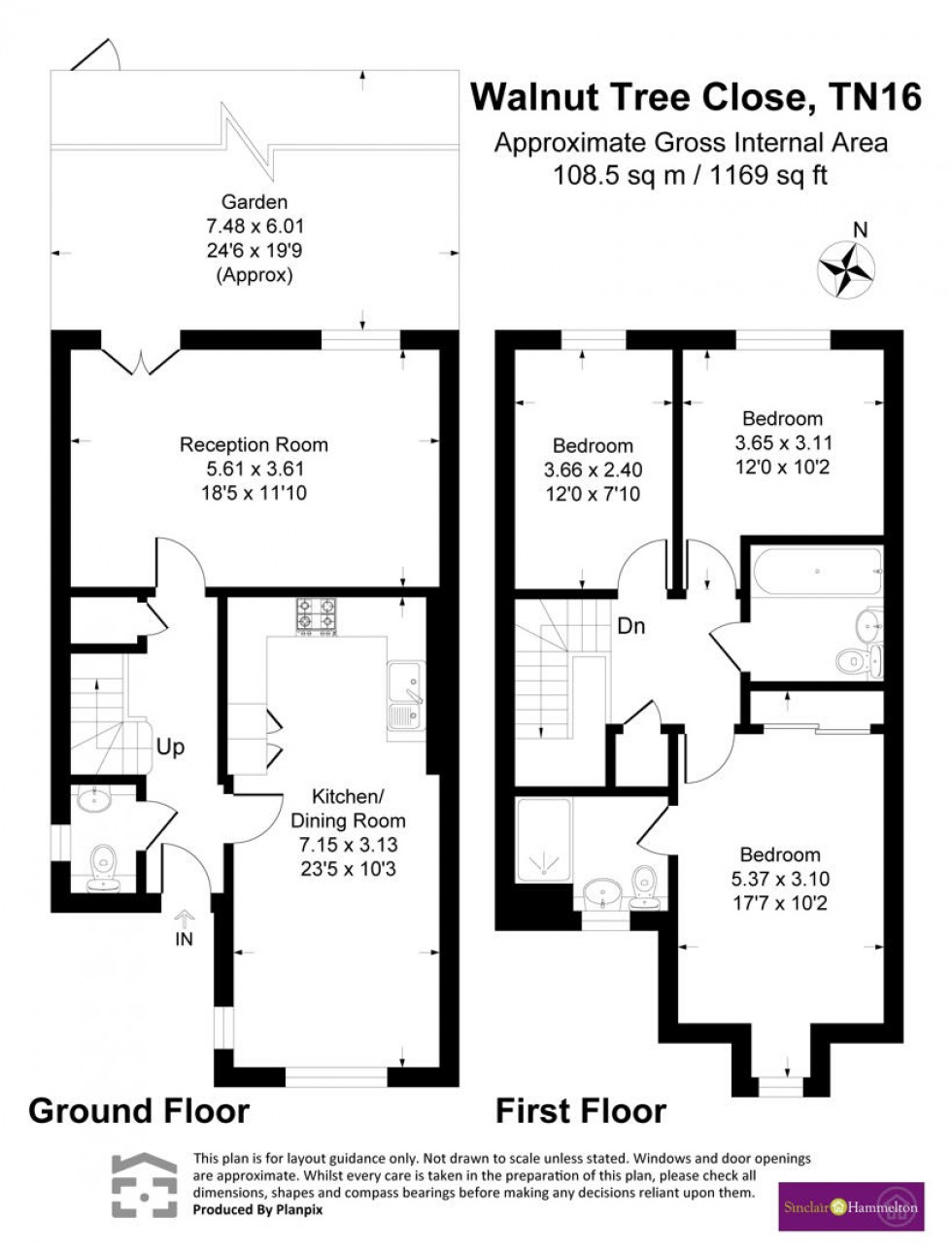 Floorplan for Walnut Tree Close, Westerham