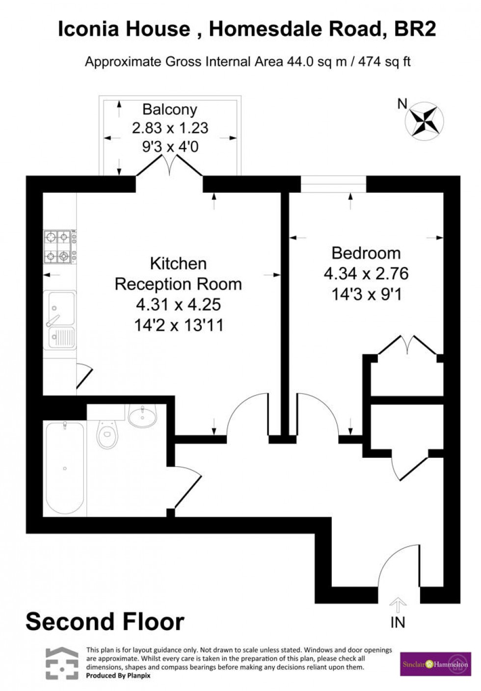 Floorplan for Homesdale Road, Bromley