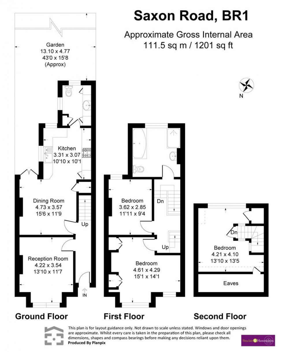 Floorplan for Saxon Road, Bromley