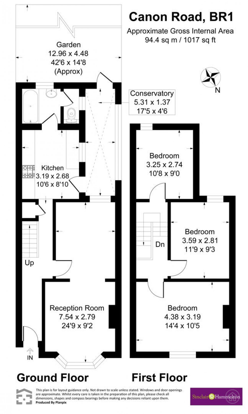 Floorplan for Canon Road, Bromley