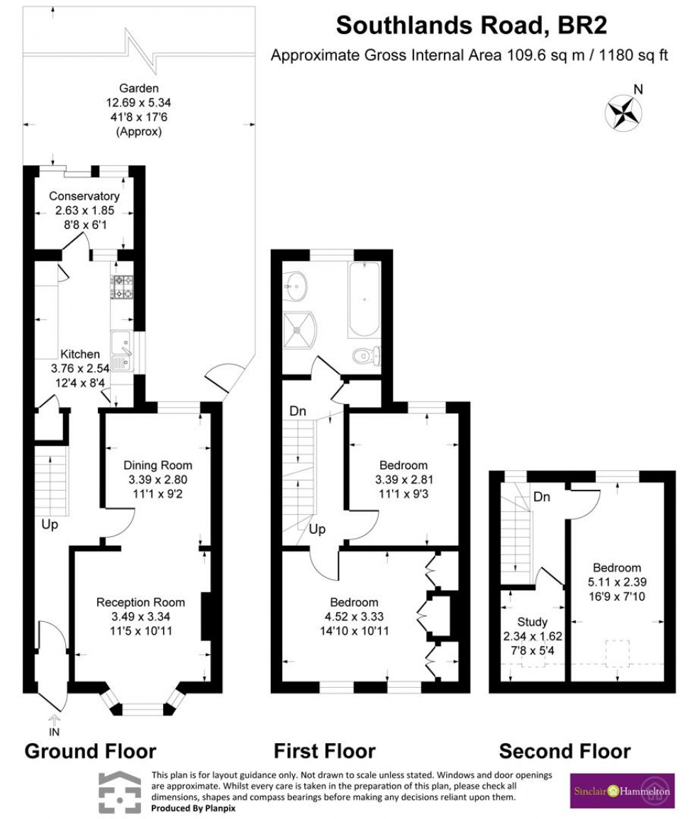 Floorplan for Southlands Road, Bromley
