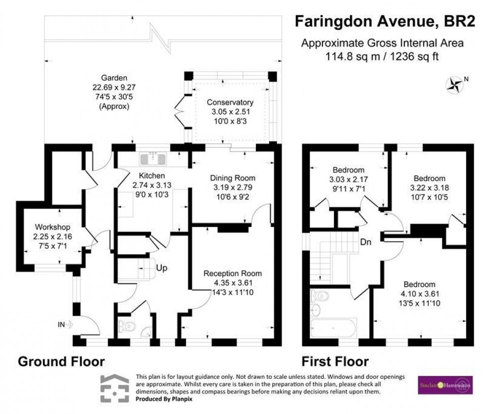 Floorplan for Faringdon Avenue, Bromley