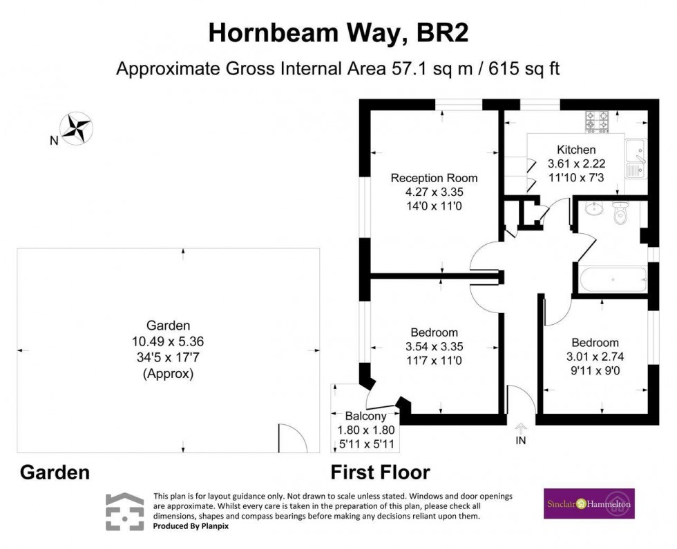 Floorplan for Hornbeam Way, Bromley
