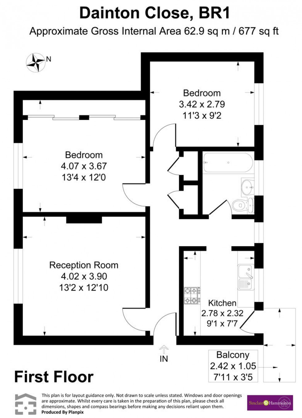Floorplan for Dainton Close, Bromley