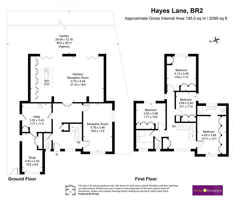 Floorplan for Hayes Lane, Bromley, Kent