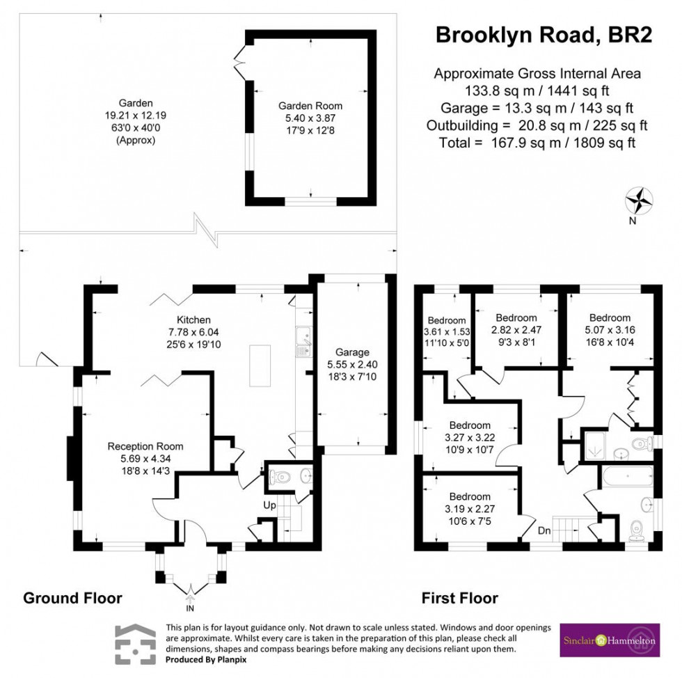 Floorplan for Brooklyn Road, Bromley, Kent