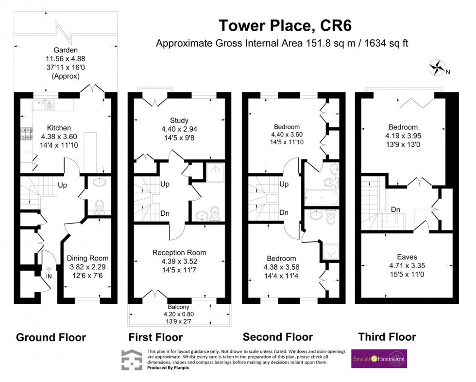 Floorplan for Tower Place, Warlingham