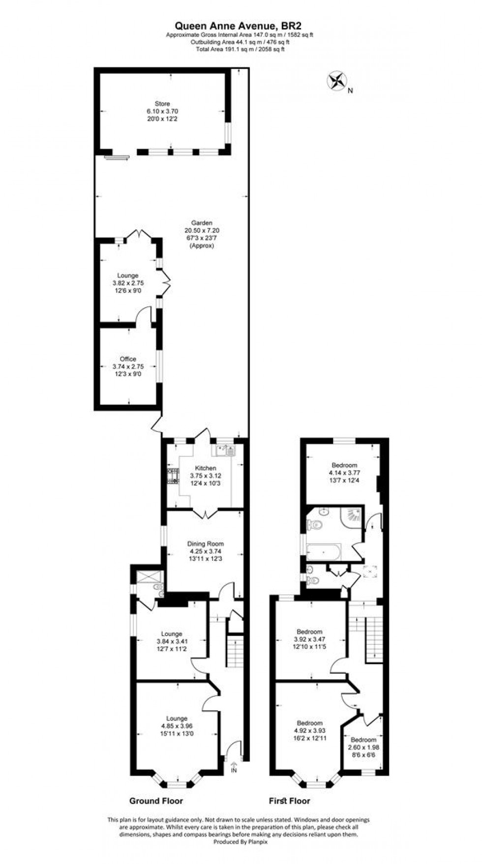 Floorplan for Queen Anne Avenue, Bromley