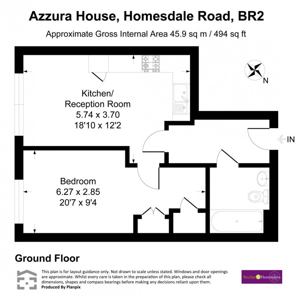 Floorplan for Homesdale Road, Bromley