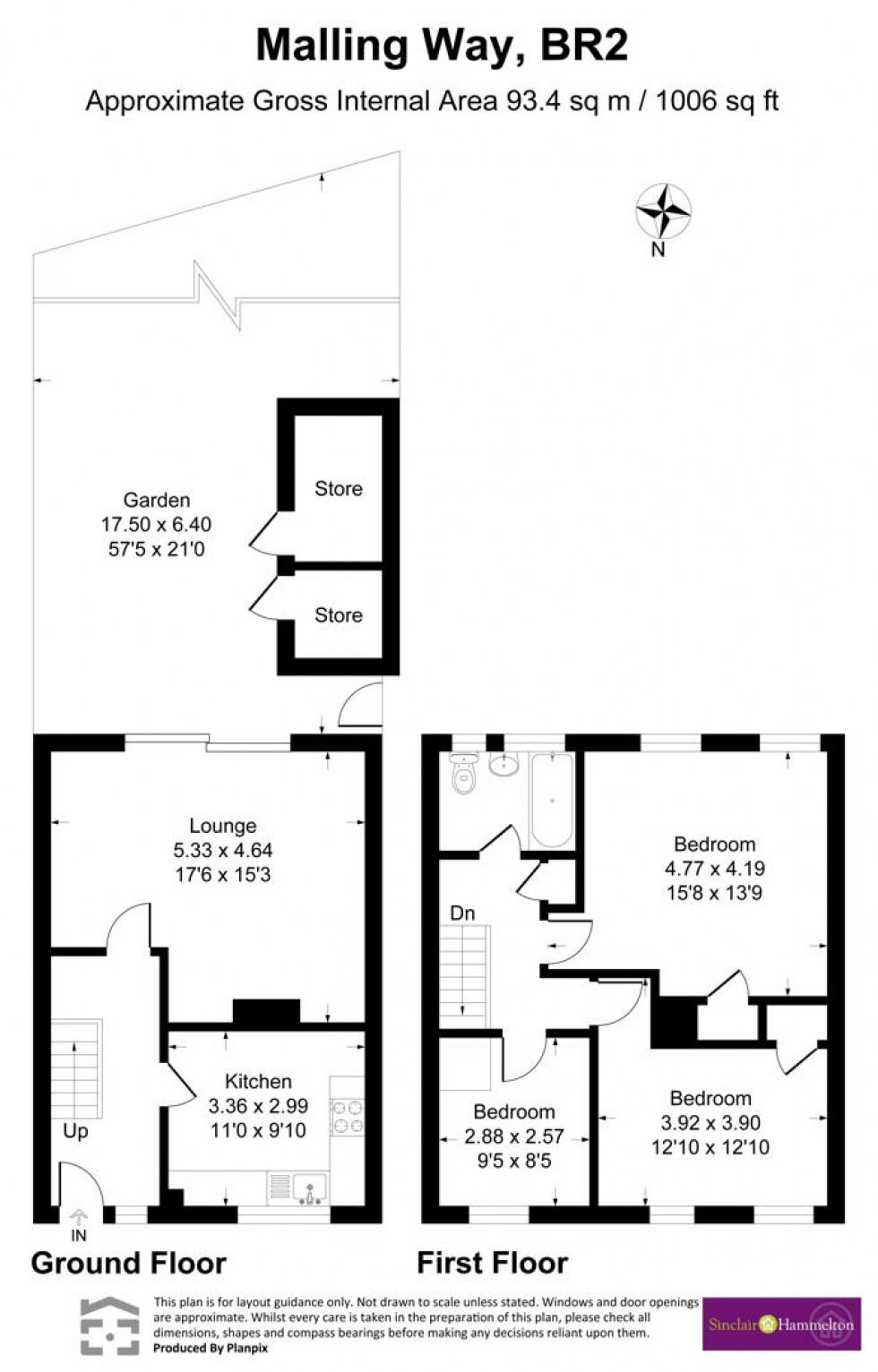 Floorplan for Malling Way, Hayes