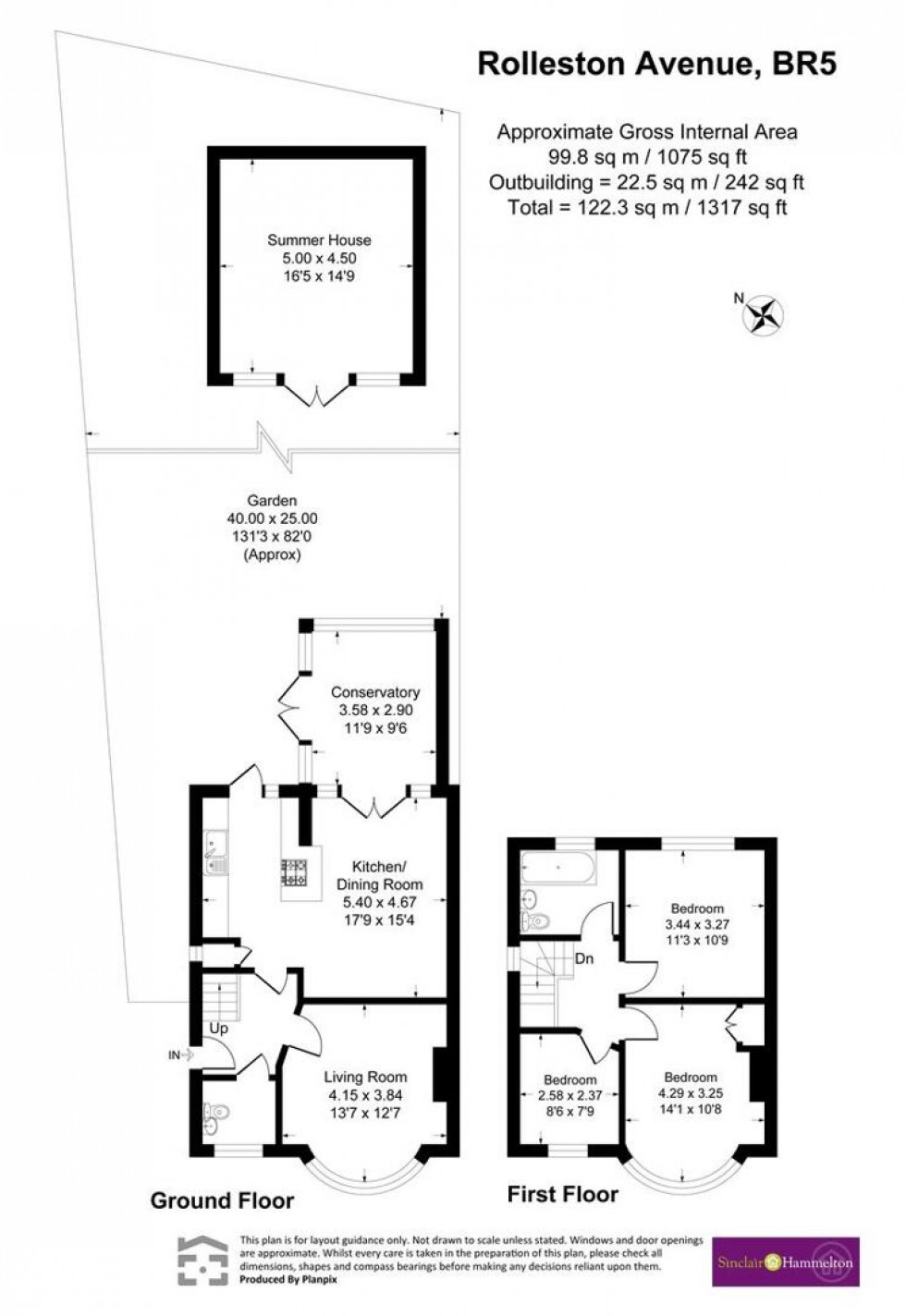 Floorplan for Rolleston Avenue, Petts Wood, Orpington