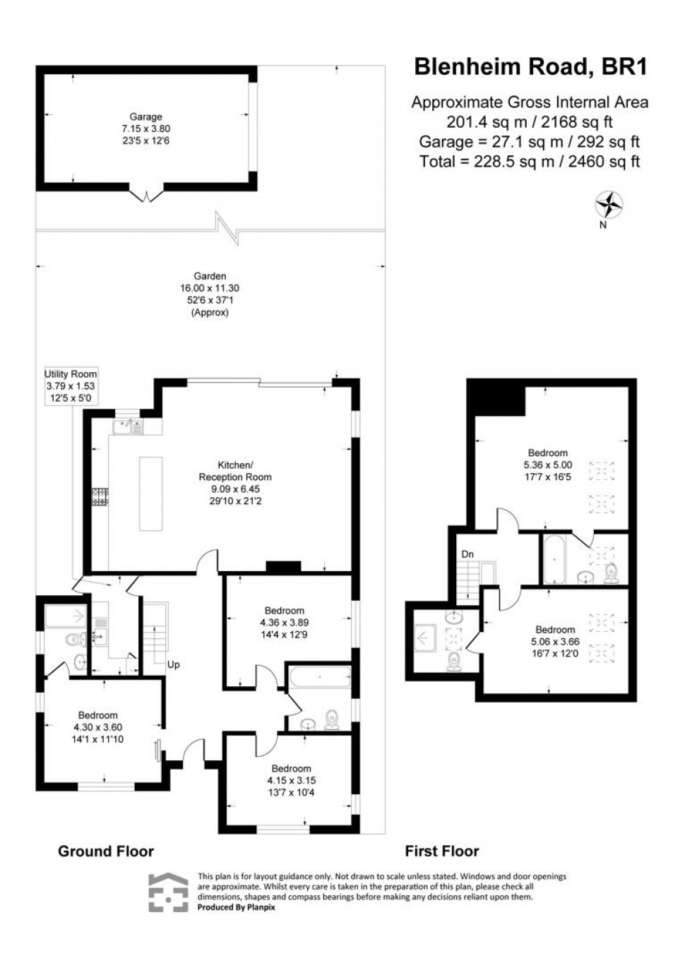 Floorplan for Blenheim Road, Bromley