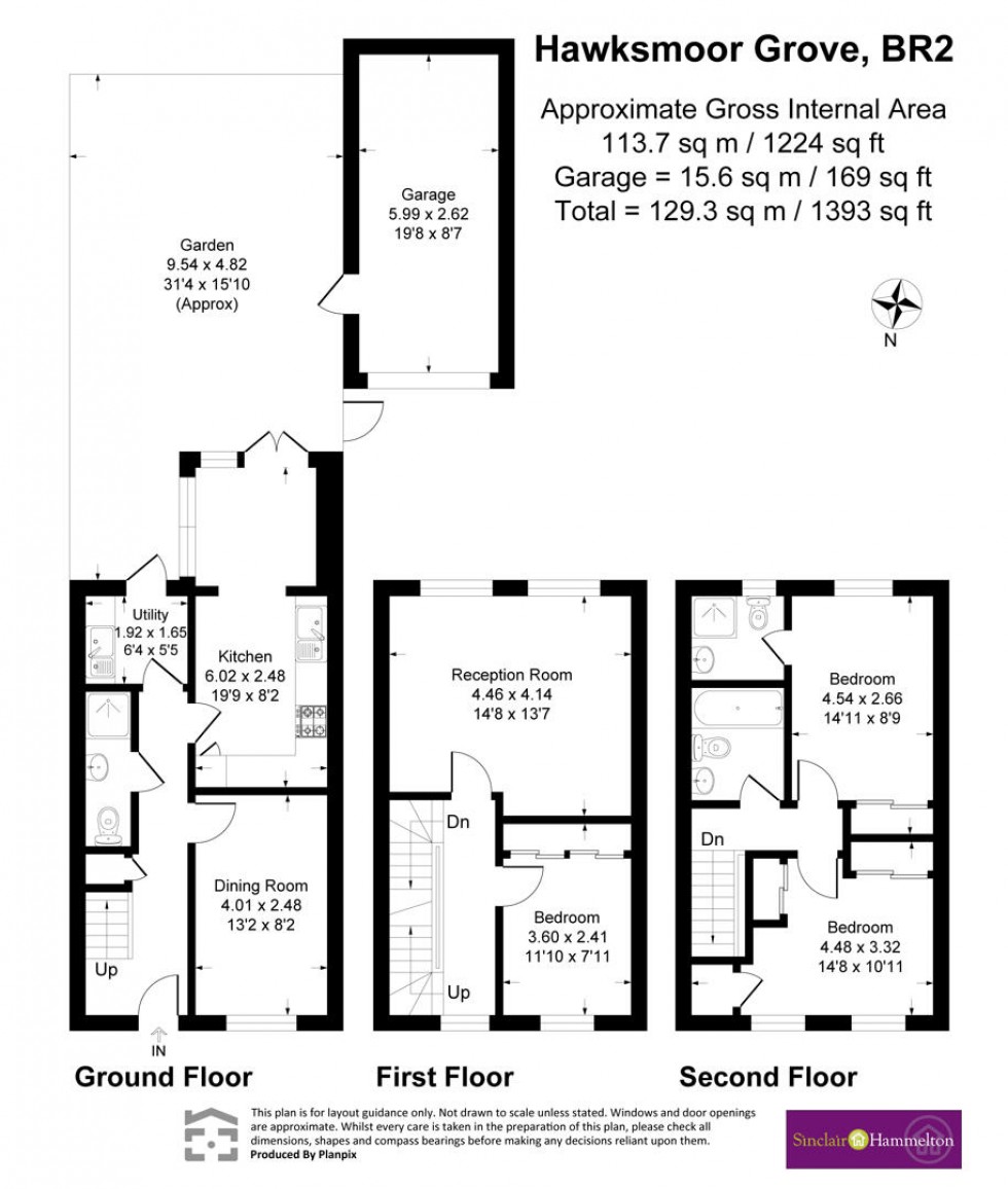 Floorplan for Hawksmoor Grove, Bromley