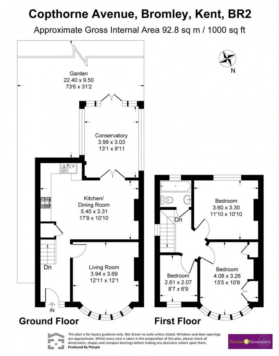 Floorplan for Copthorne Avenue, Bromley