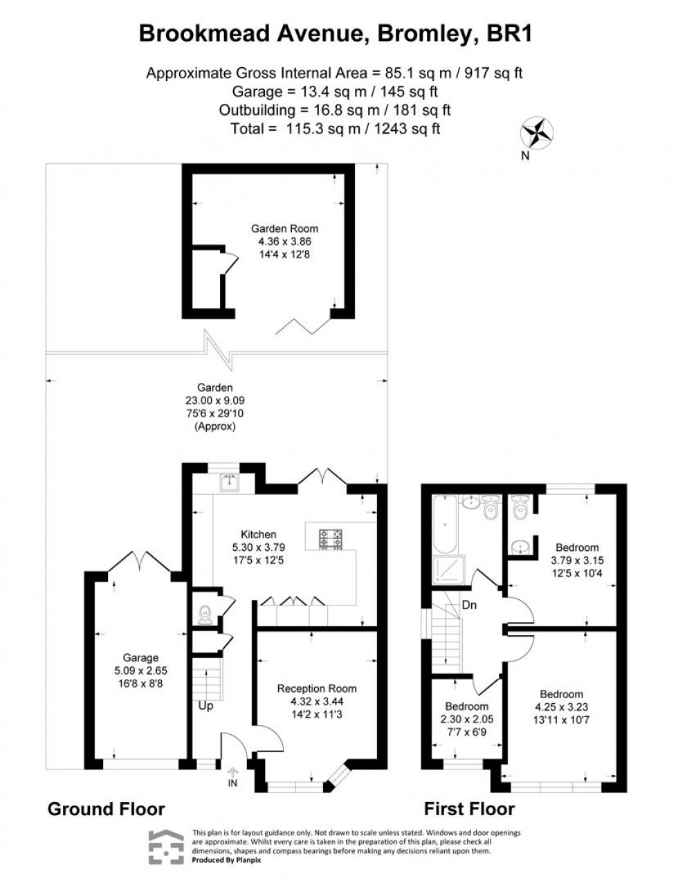 Floorplan for Brookmead Avenue, Bromley