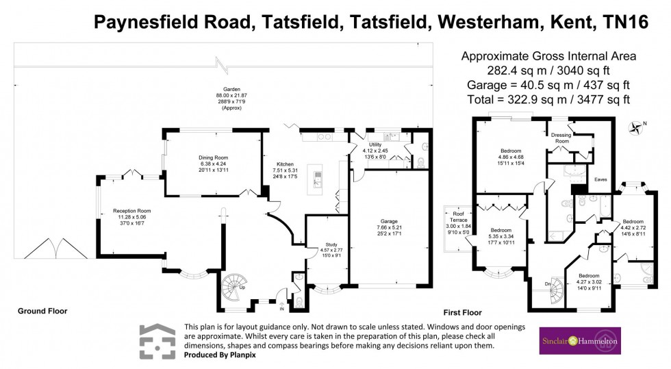 Floorplan for Paynesfield Road, Tatsfield, Westerham