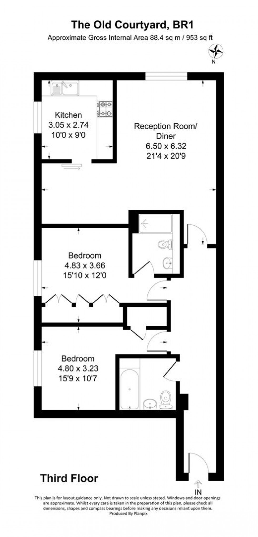 Floorplan for The Old Courtyard, 36 Park Road, Bromley