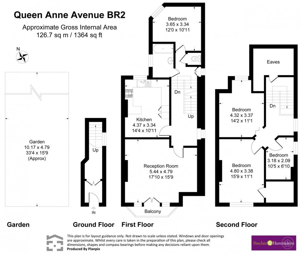 Floorplan for Queen Anne Avenue, Bromley, Kent