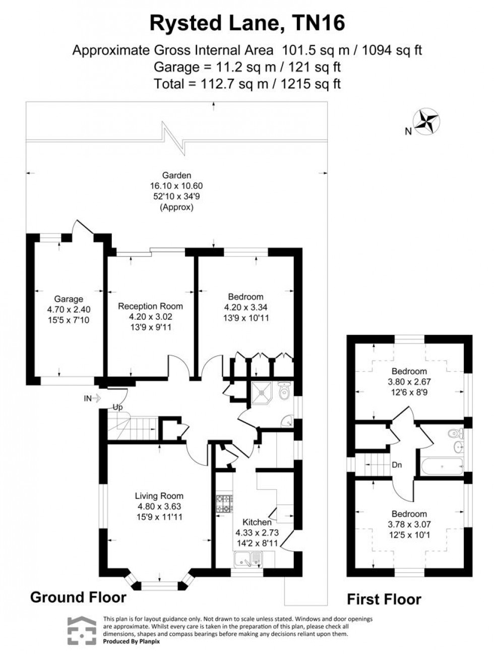 Floorplan for Rysted Lane, Westerham