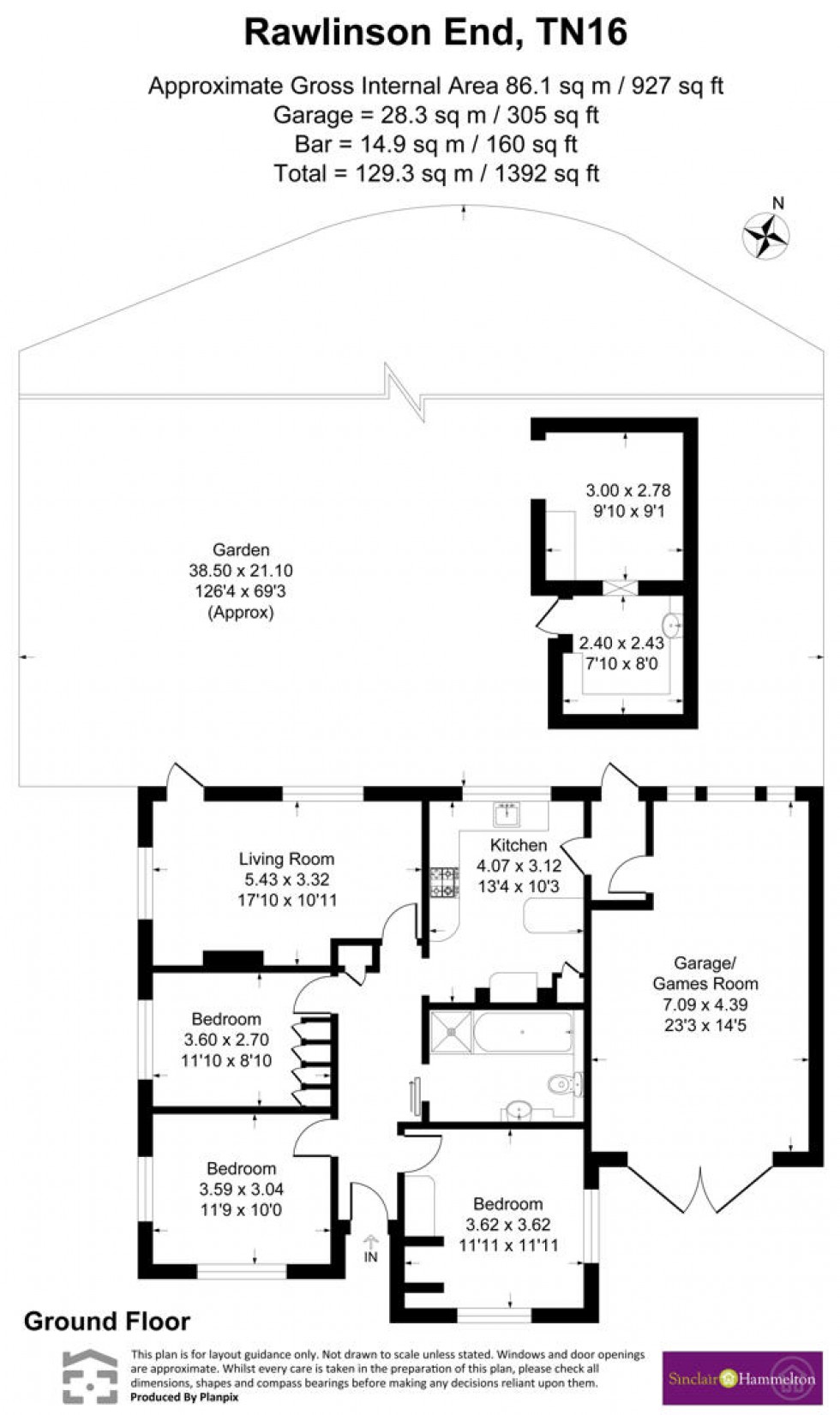 Floorplan for Coles Lane, Westerham