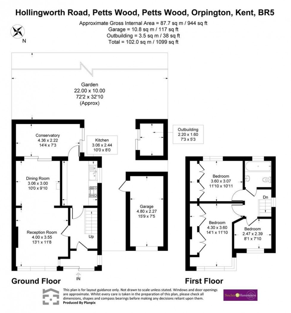 Floorplan for Hollingworth Road, Petts Wood, Orpington