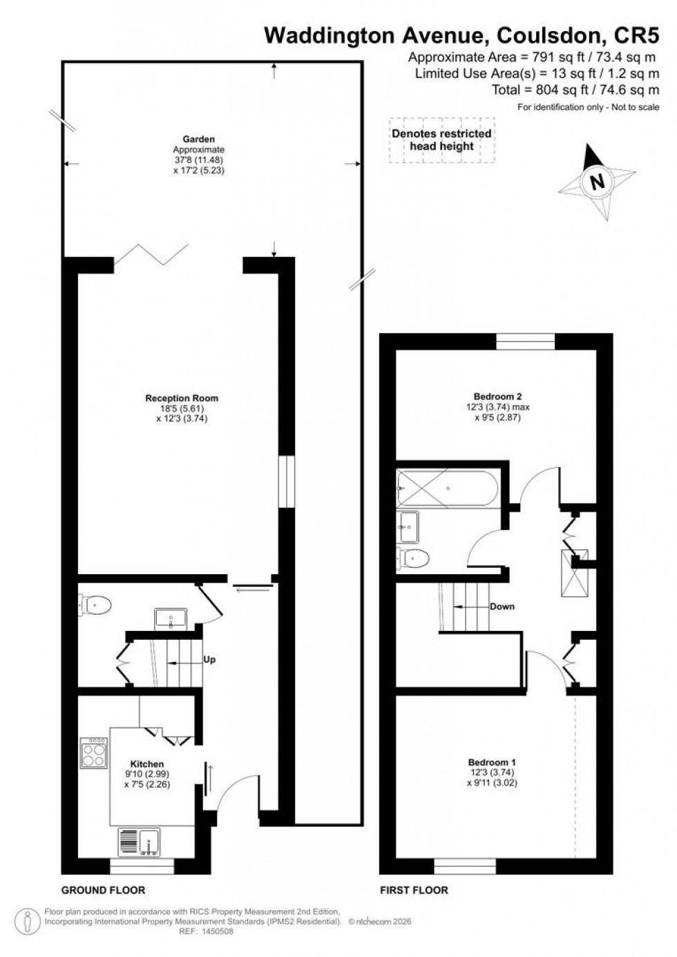 Floorplan for Waddington Way, Coulsdon