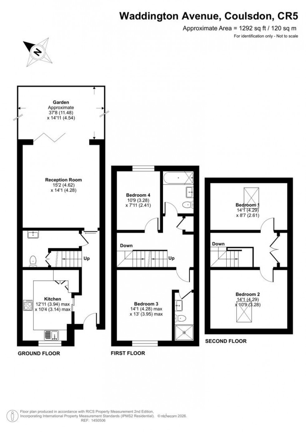 Floorplan for Waddington Way, Coulsdon